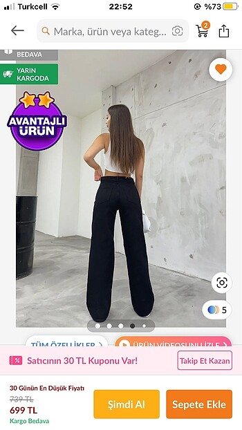 26 Beden Kadın yüksek bel palazzo pantolon