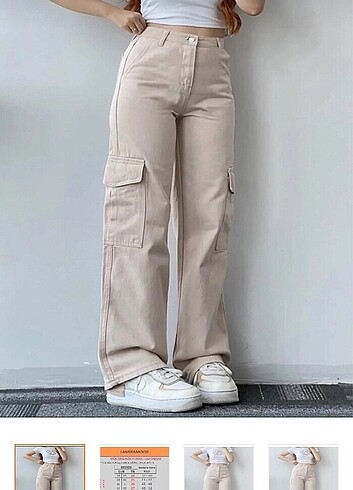 Kargo cep bej pantolon