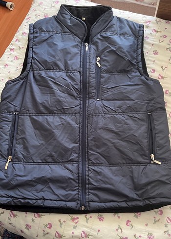 xl Beden Erkek Lacivert Fermuarlı Yelek