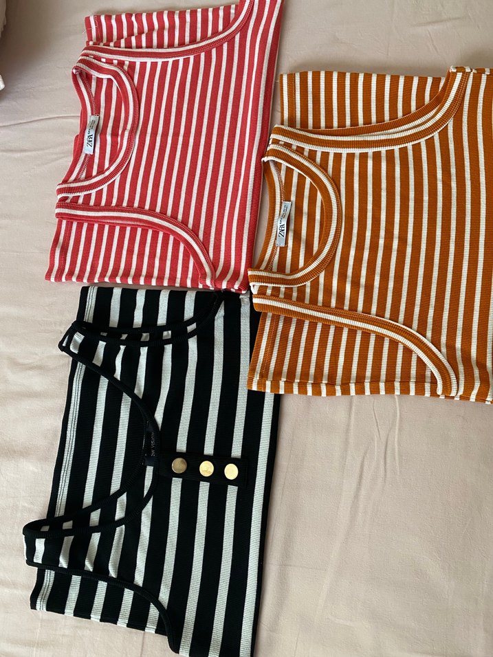 Düğmeli Çizgili Kadın bostan - Görsel 2