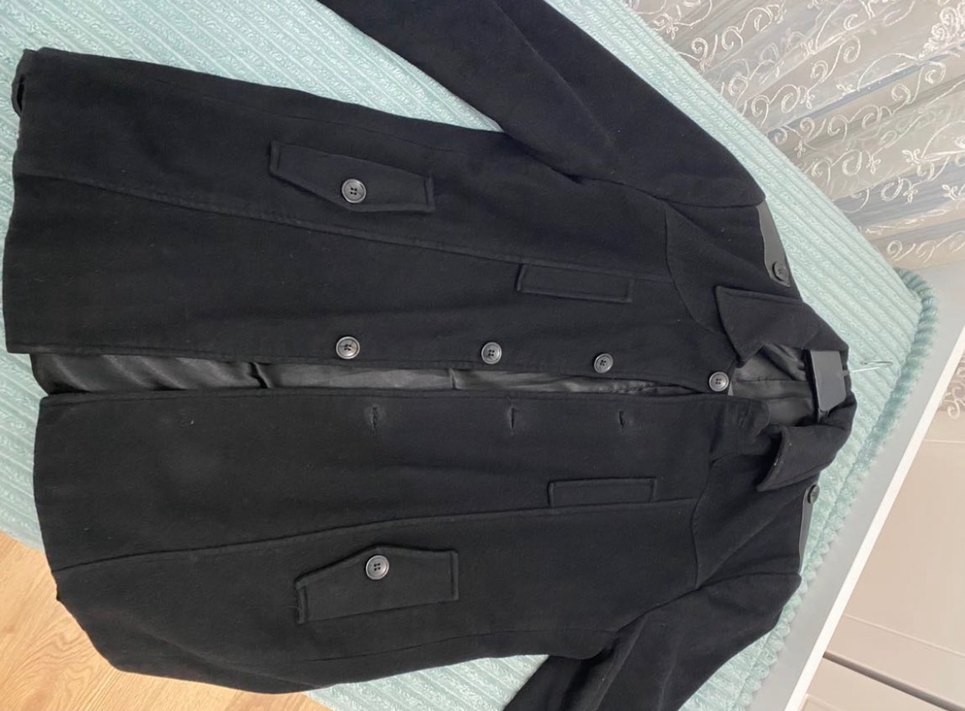 Siyah Süet Erkek Düğmeli Midi Kaban - Görsel 2