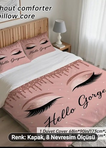 Pembe Baskılı Nevresim Seti 230x220 cm - Görsel 4