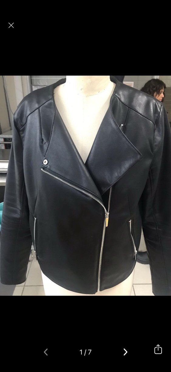 Siyah Deri Biker Ceket - Görsel 2