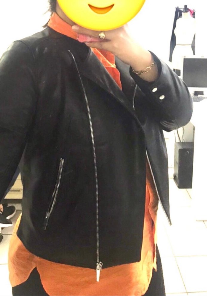 Siyah Deri Biker Ceket - Görsel 5