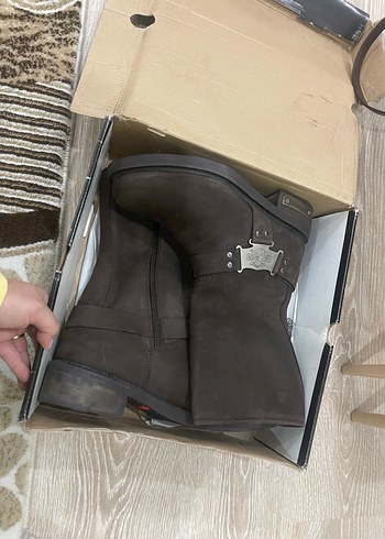 Kahverengi Süet Tokalı Biker Erkek  Bot - Görsel 8