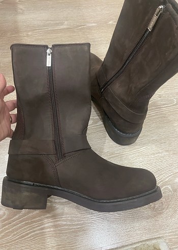 Kahverengi Süet Tokalı Biker Erkek  Bot - Görsel 5