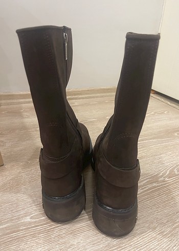 Kahverengi Süet Tokalı Biker Erkek  Bot - Görsel 4