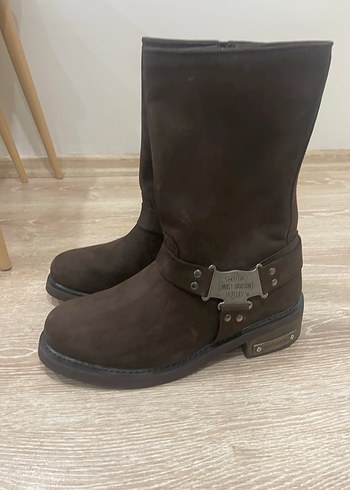 Kahverengi Süet Tokalı Biker Erkek  Bot - Görsel 2