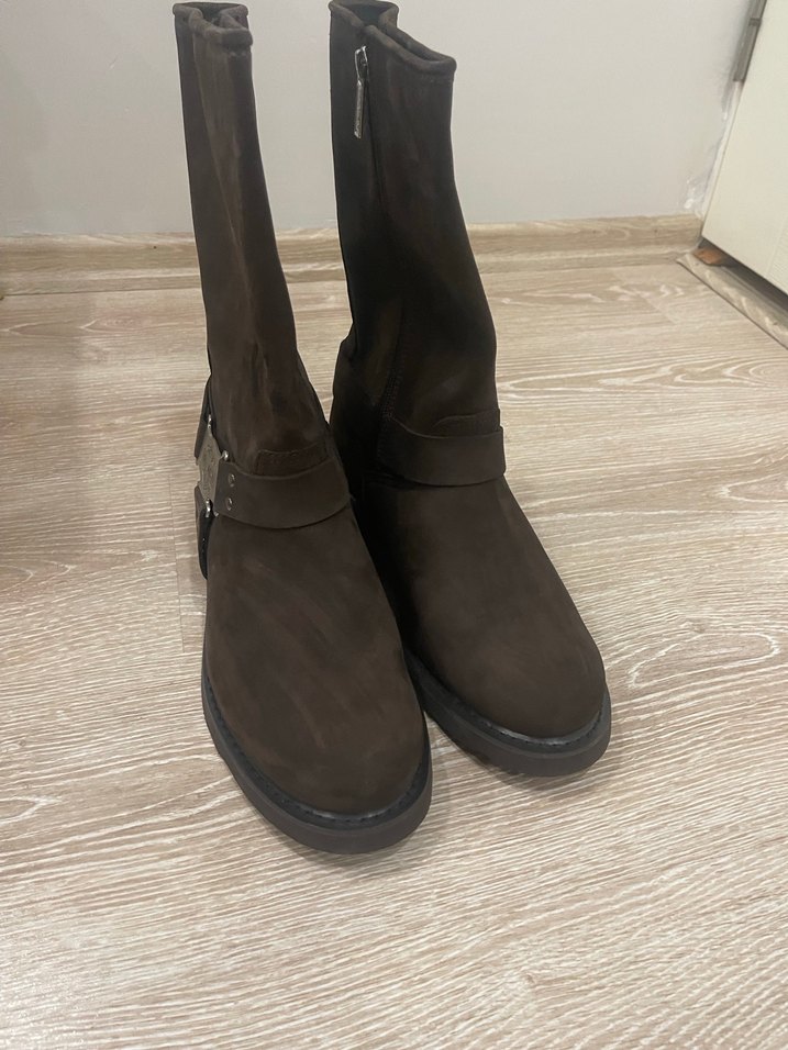 Kahverengi Süet Tokalı Biker Erkek  Bot - Görsel 3