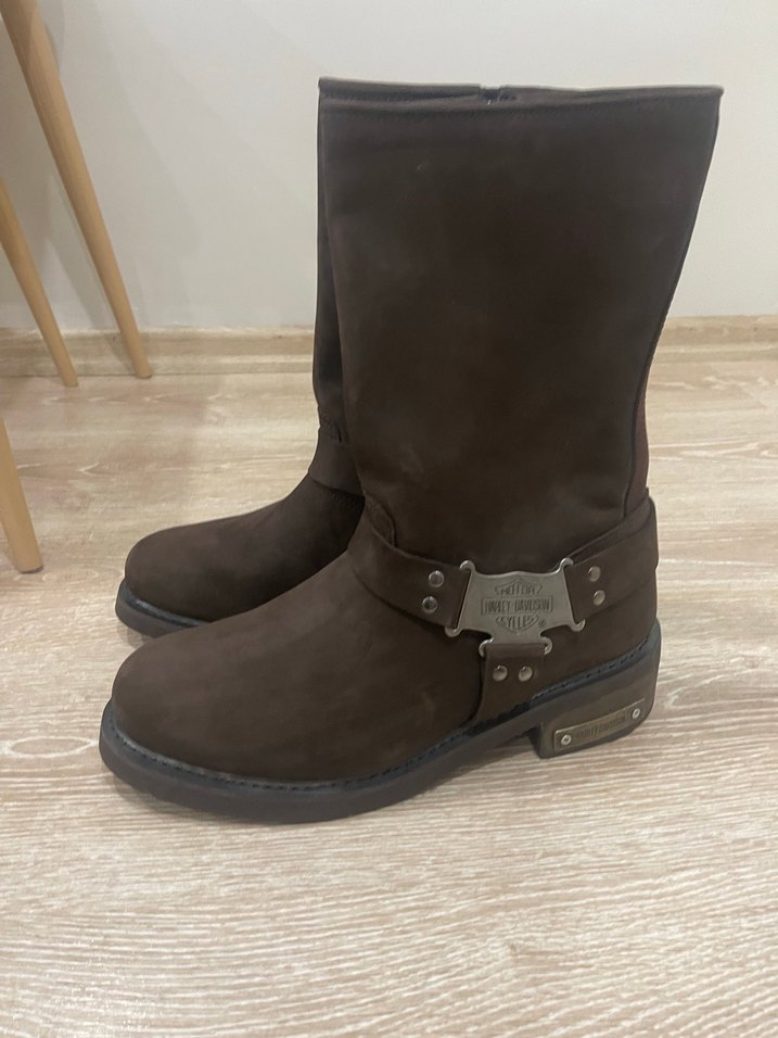 Kahverengi Süet Tokalı Biker Erkek  Bot - Görsel 2