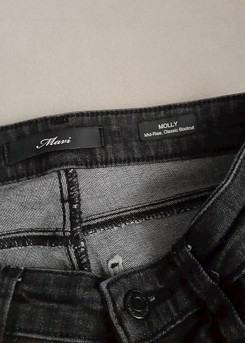 Mavi Jeans Gri Kadın Kot Pantolon Midi Boy Kemerli
