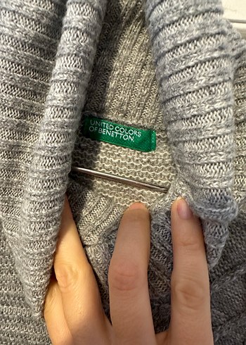 Uzun gri yünlü elbise - Görsel 4