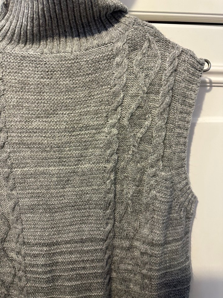 Uzun gri yünlü elbise - Görsel 2