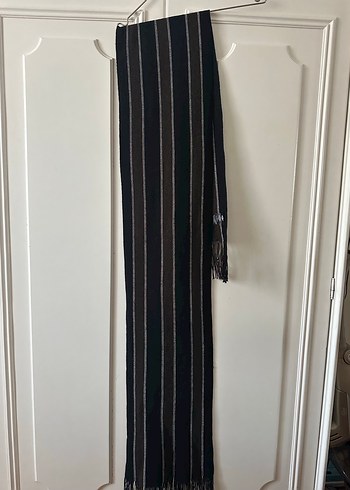 Örgü Kiğılı yünlü Kahverengi Atkı - Görsel 2