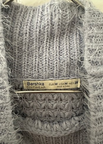 Lila Yüksek Yakalı Örgü Kadın Kazak - Görsel 3