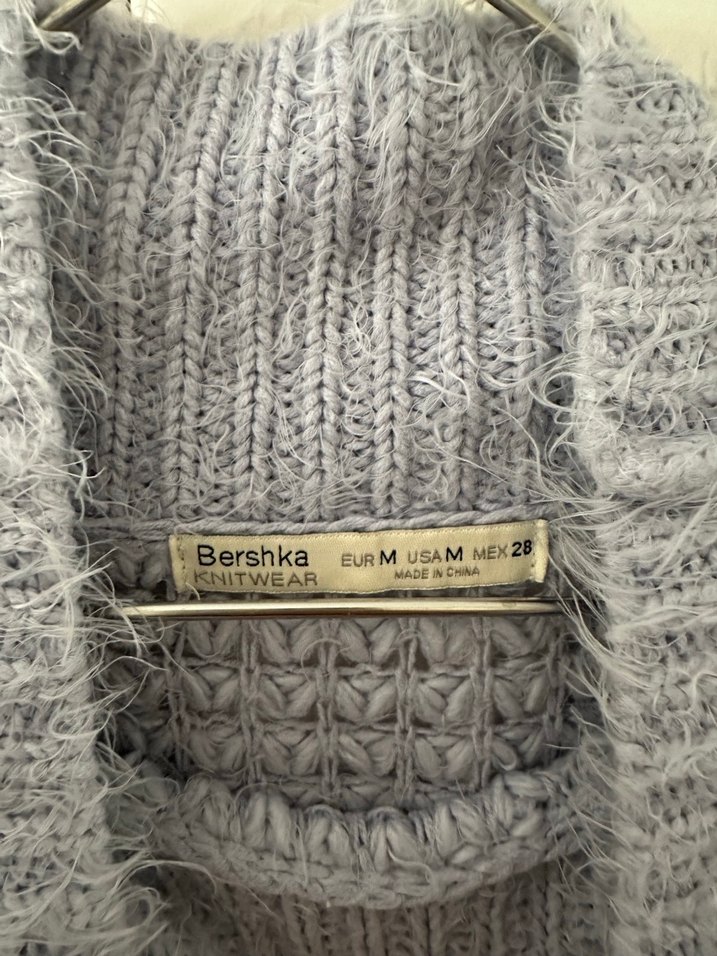 Lila Yüksek Yakalı Örgü Kadın Kazak - Görsel 3