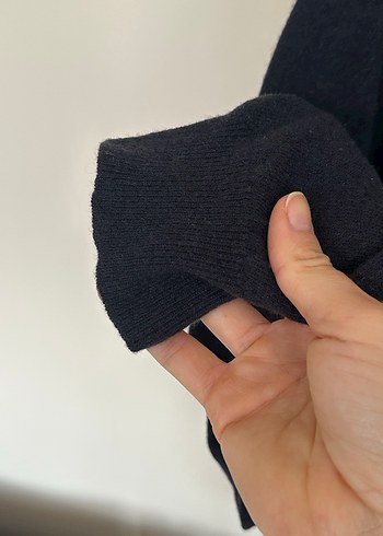 Lacivert Düğmeli Yün Erkek Kazak - Görsel 6