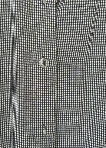 Siyah beyaz küçük kareli gömlek - Görsel 3