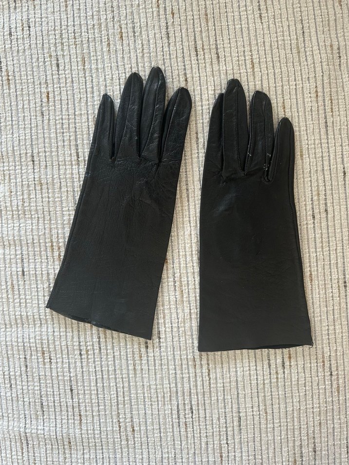 Kadın Siyah Gerçek Deri Eldiven - Görsel 4