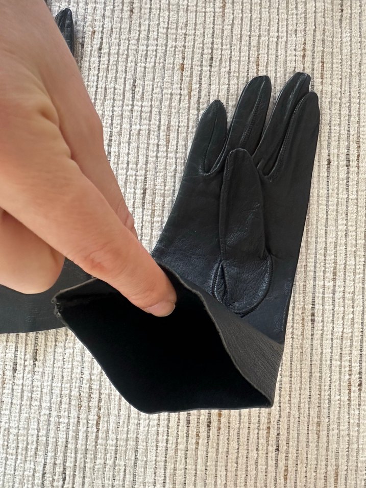 Kadın Siyah Gerçek Deri Eldiven - Görsel 2