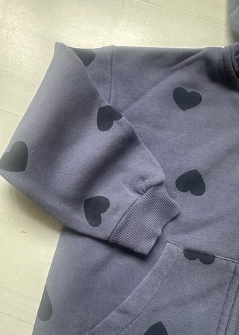 H&M Kız Çocuk Gri Kapüşonlu polar Eşofman Takımı - Görsel 5