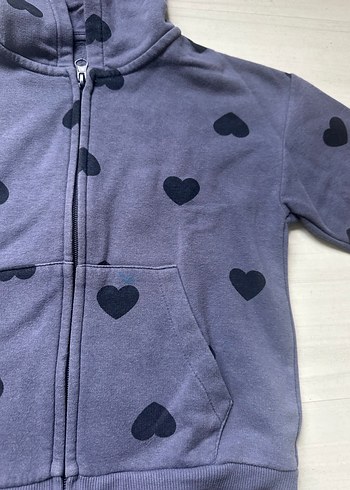 H&M Kız Çocuk Gri Kapüşonlu polar Eşofman Takımı - Görsel 6
