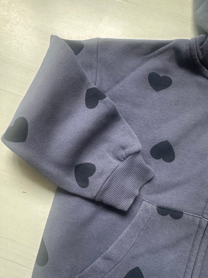 H&M Kız Çocuk Gri Kapüşonlu polar Eşofman Takımı - Görsel 5