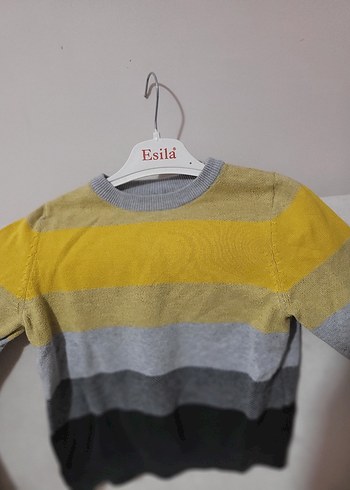 Çizgili Erkek Çocuk Triko Kazak - Görsel 2