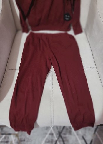 Bordo erkek Çocuk Sweatshirt ve Eşofman Takımı - Görsel 2