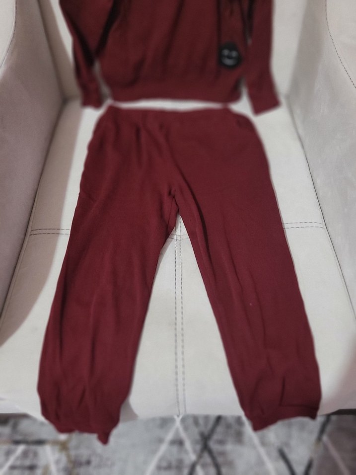 Bordo erkek Çocuk Sweatshirt ve Eşofman Takımı - Görsel 2