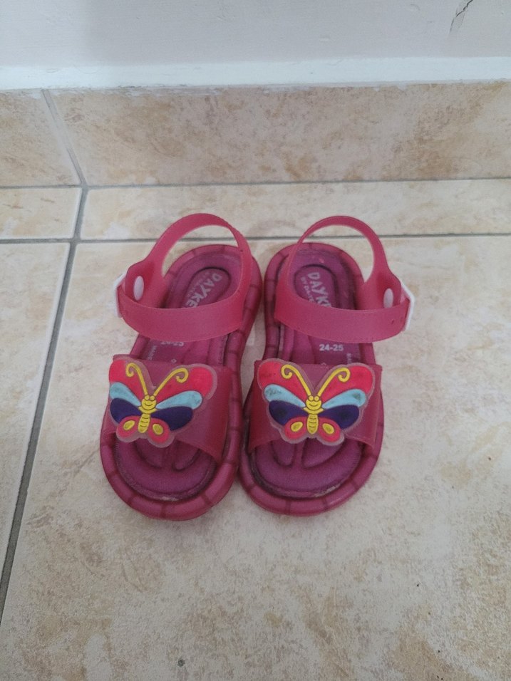 Renkli Baskılı Kız Çocuk Sandalet - Görsel 4