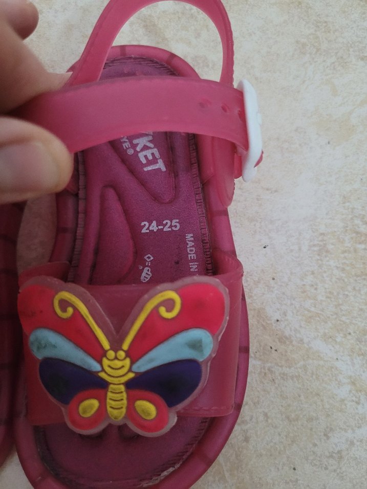 Renkli Baskılı Kız Çocuk Sandalet - Görsel 3