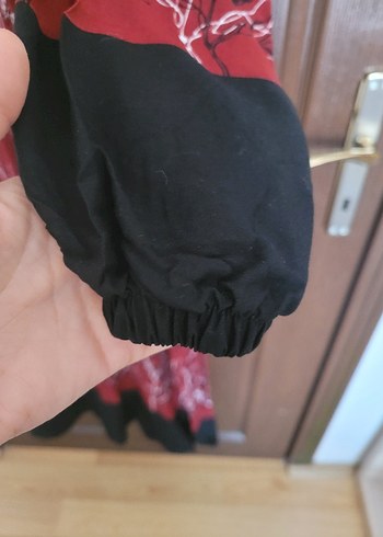 Kırmızı Bohem Uzun Kollu Uzun Elbise - Görsel 3