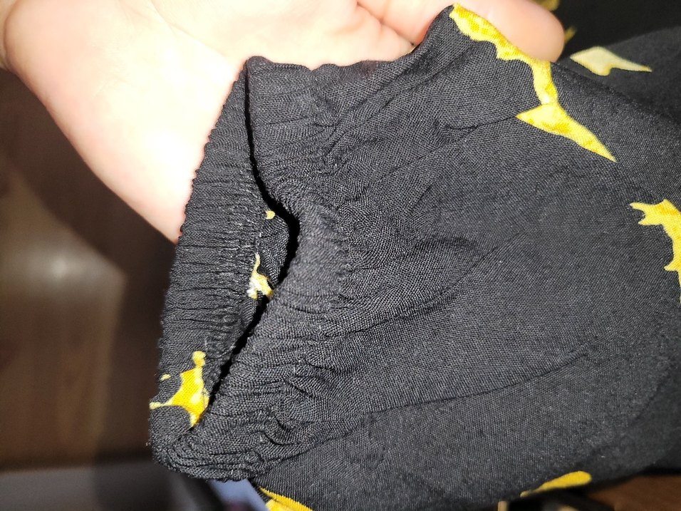 Sarı Siyah Desenli Uzun Kollu Uzun Elbise - Görsel 3