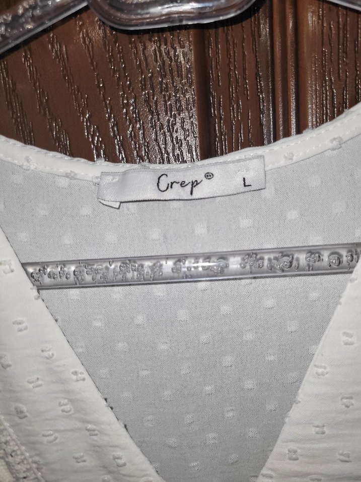 Bohem Beyaz Nakışlı Pamuklu Hamile Tunik - Görsel 2