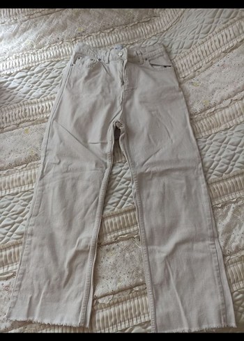 Bej Kadın Keten Pantolon