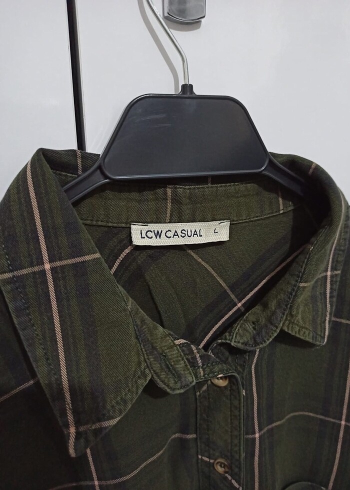 Ekose desen haki gömlek - Görsel 3