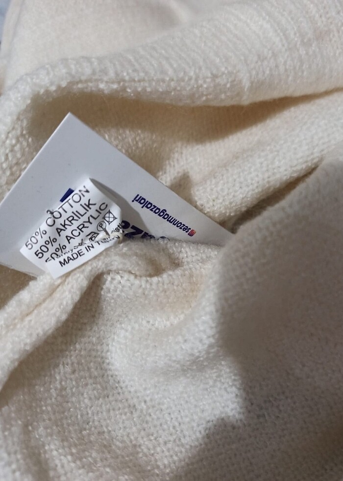 Krem rengi kazak - Görsel 3