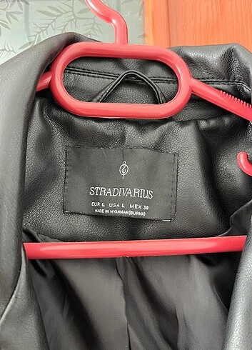 l Beden siyah Renk Stradivarius deri ceket