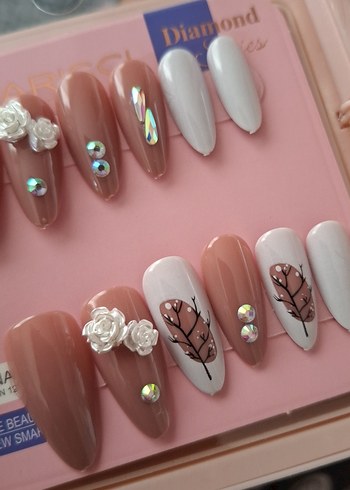 Bej Pastel Tırnak Süslemeleri 12'li Set - Görsel 3