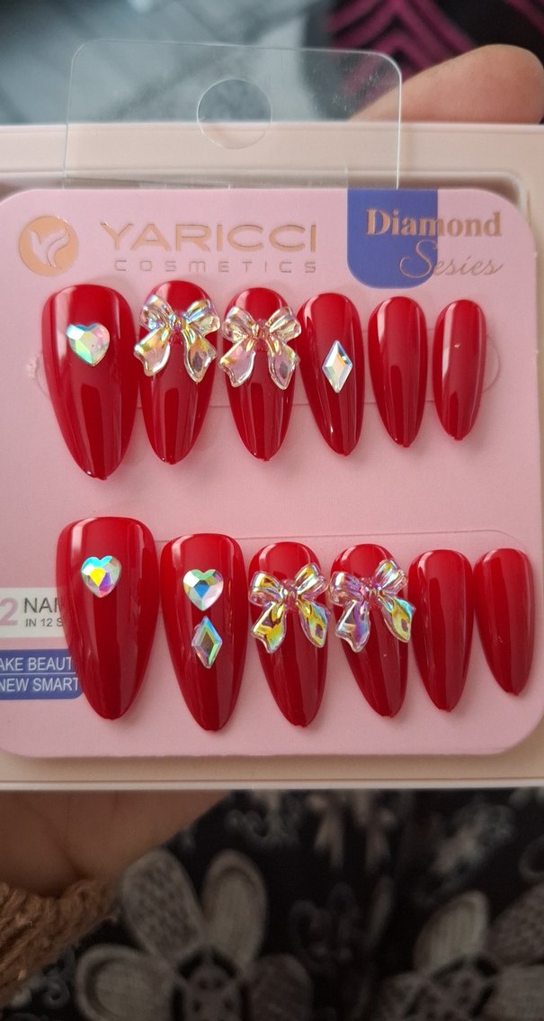 Kırmızı Taşlı Tırnak Süsü Seti - Görsel 2