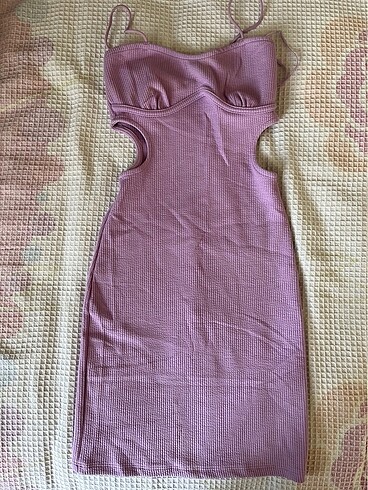 xs Beden Bershka lila elbise