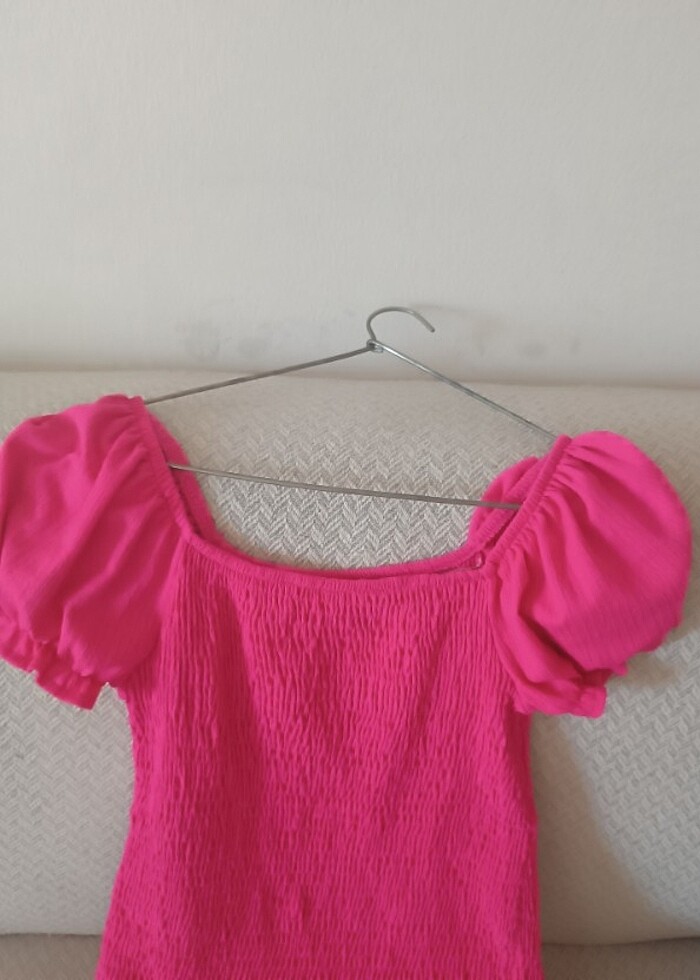 Pembe mini elbise - Görsel 2