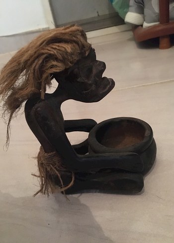 Kahverengi Ahşap El Yapımı Figürin - Görsel 2