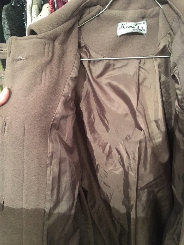 Kahverengi Uzun Kadın Kaban - Görsel 5