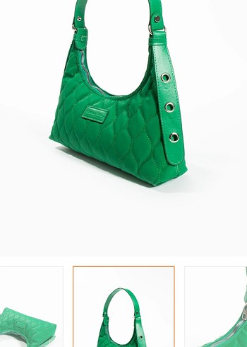 Zara Yeşil Yılan Derisi Desenli Deri Kadın Çanta