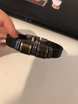 Erkek metal deri bileklik