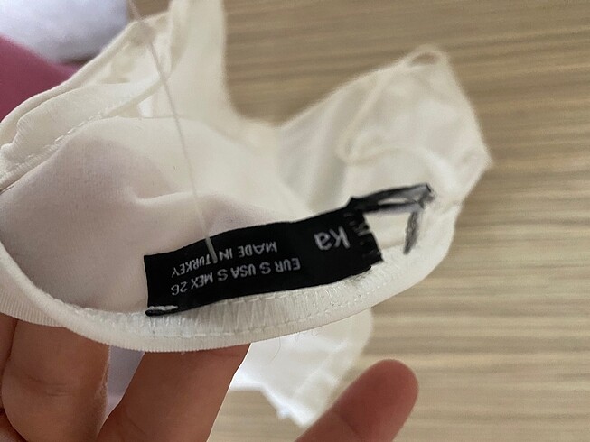 s Beden Bershka beyaz korse crop top