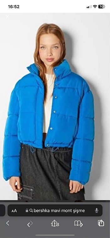 Bershka Mavi Şişme Mont