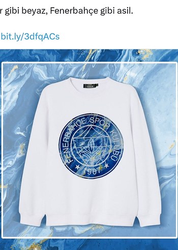 Fenerbahçe Logolu Beyaz Sweatshirt